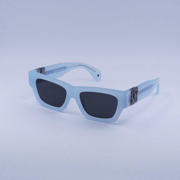 Palm Angels PERI10J MAGNOLIA 4007 Sunglasses Blue Rectangle Frame, Grey Lenses - Picture 1 of 9
